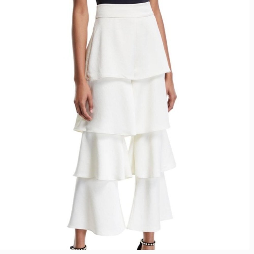 ALEXIS Parris Tiered Flare-leg Cropped pants